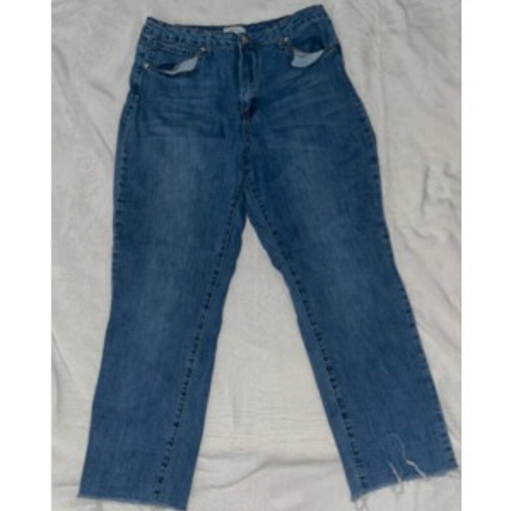 Forever 21 Jeans Women 28x26 Size 31 Blue Denim Straight Pockets Zipper Button